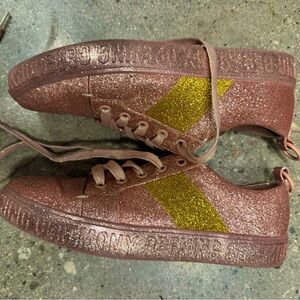 Opening ceremony glitter sneakers, pink and gold